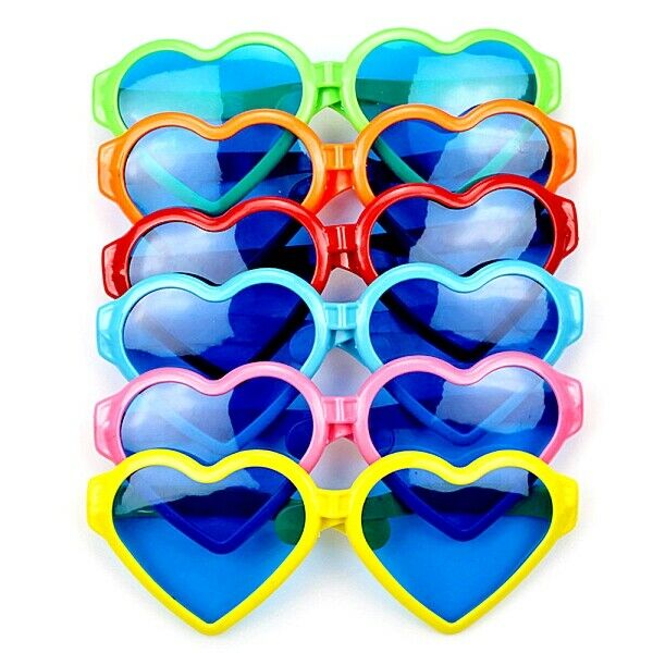 Pembe Renk Mega Boy Jumbo Kalp Şekilli Parti Gözlüğü