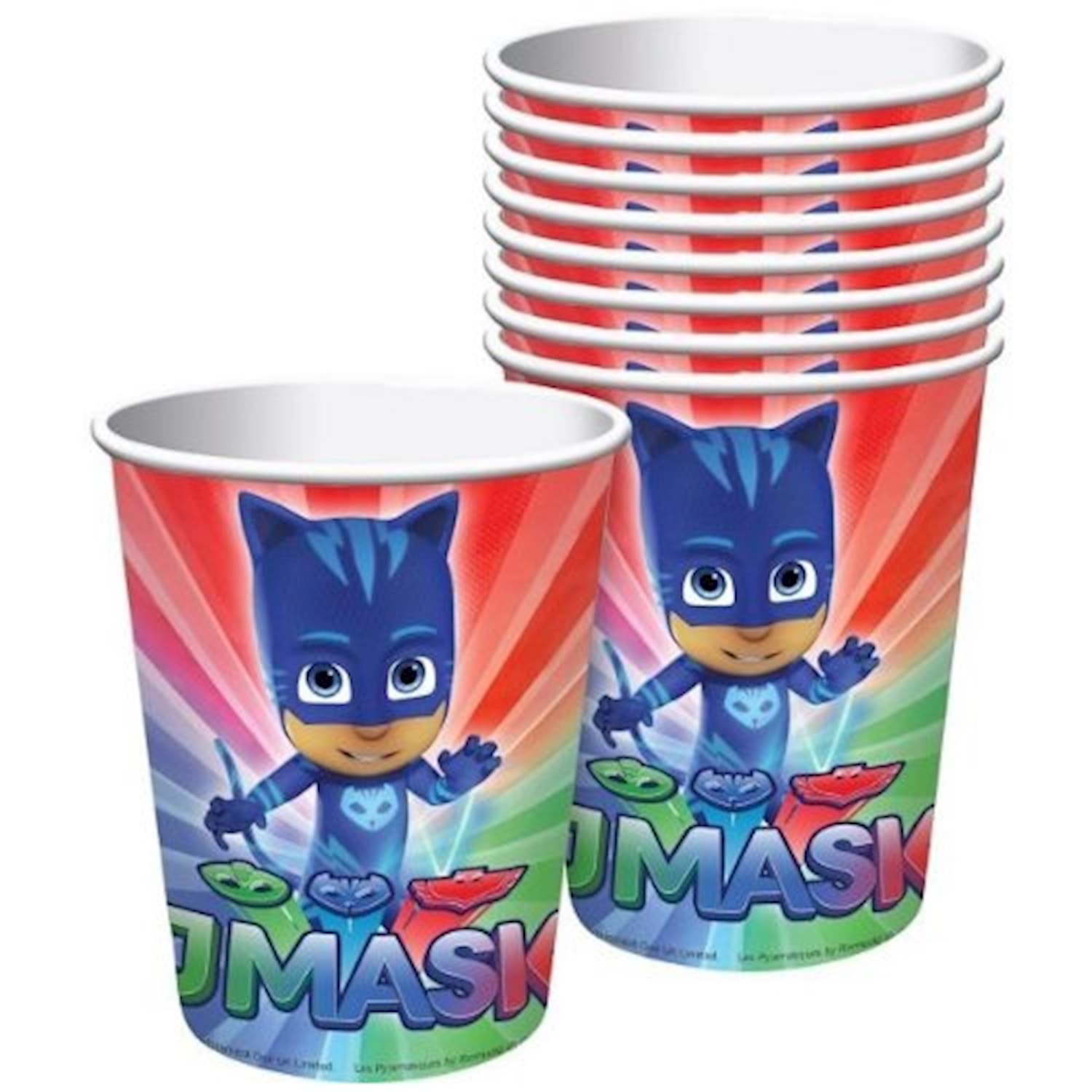 Pj Masks Temalı Karton Bardak 8 Adet