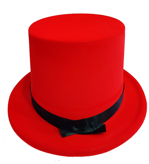 Plastik Üzeri Nubuk Kaplama Kırmızı Sihirbaz Şapkası