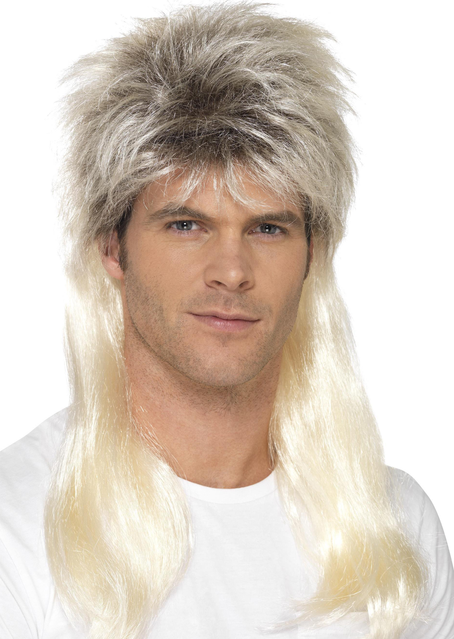 Platin Renk 80 li Yıllar Rock Mule Peruğu Yetişkin Boy