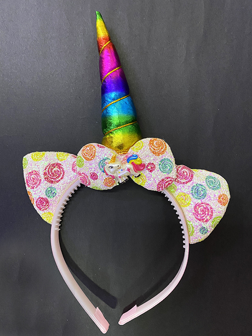 Rengarenk Boynuzlu At Figürlü Çocuk Unicorn Taç 17x27 cm