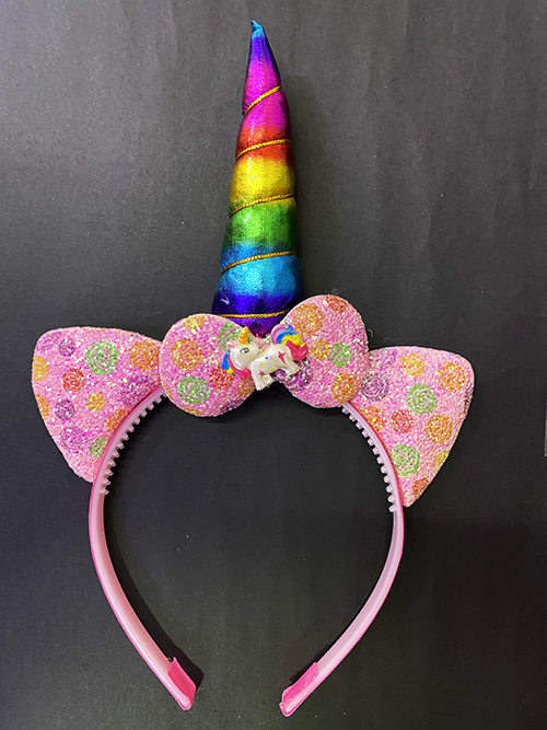 Rengarenk Boynuzlu At Figürlü Çocuk Unicorn Tacı 17x27 cm