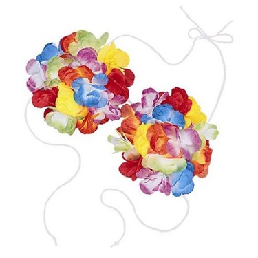 Rengarenk Luau Çiçek Bikini Üstü Hawaii Bikini Üstü