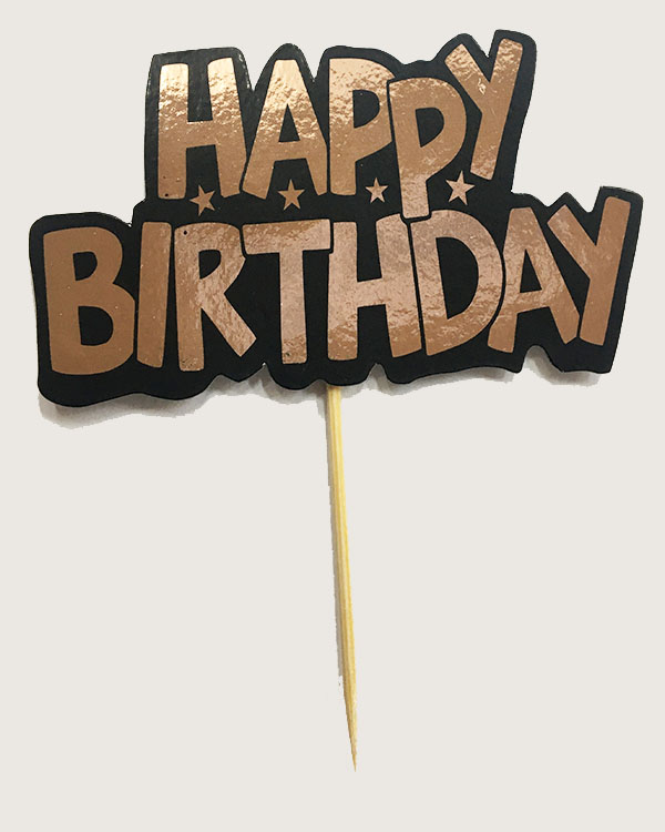 Rose Renk Happy Birthday Parti Kürdan Süsü 2 Adet