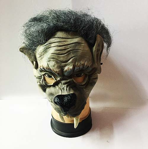 Saçlı ve Dişli Kurt Adam Lateks Et Maske