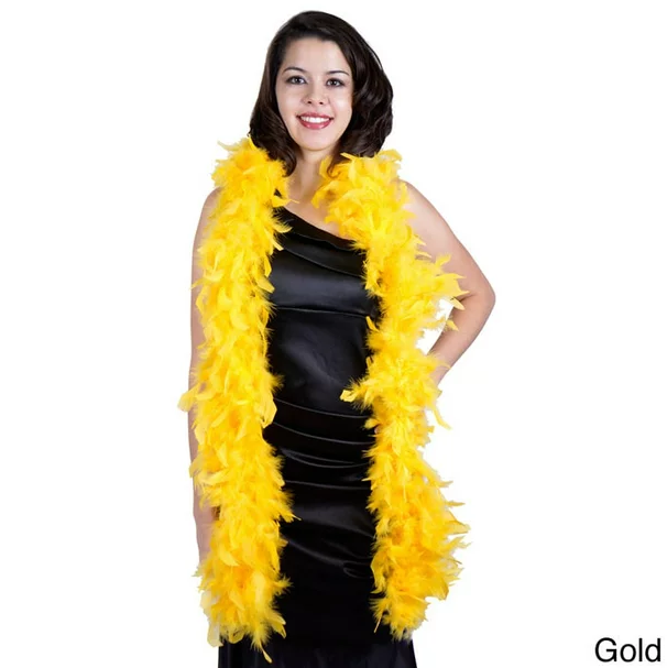 Sarı Renk Kabarık Tüylü Otriş Boa Dekorasyon Tüy 180 cm