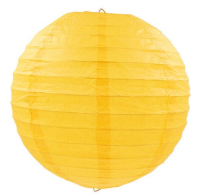 Sarı Renk Kağıt Süs Japon Fener Dekorasyon Asma Süs 30 Cm