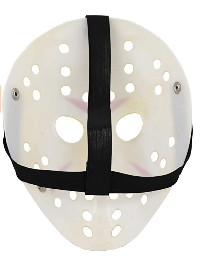 Sarı Renk Kırmızı Çizgili Tam Yüz Hokey Jason Maskesi Hannibal Maskesi