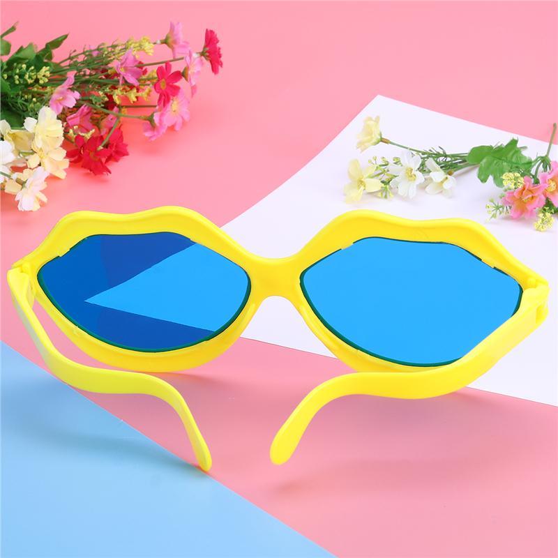 Sarı Renk Mega Boy Jumbo Dudak Şekilli Parti Gözlüğü