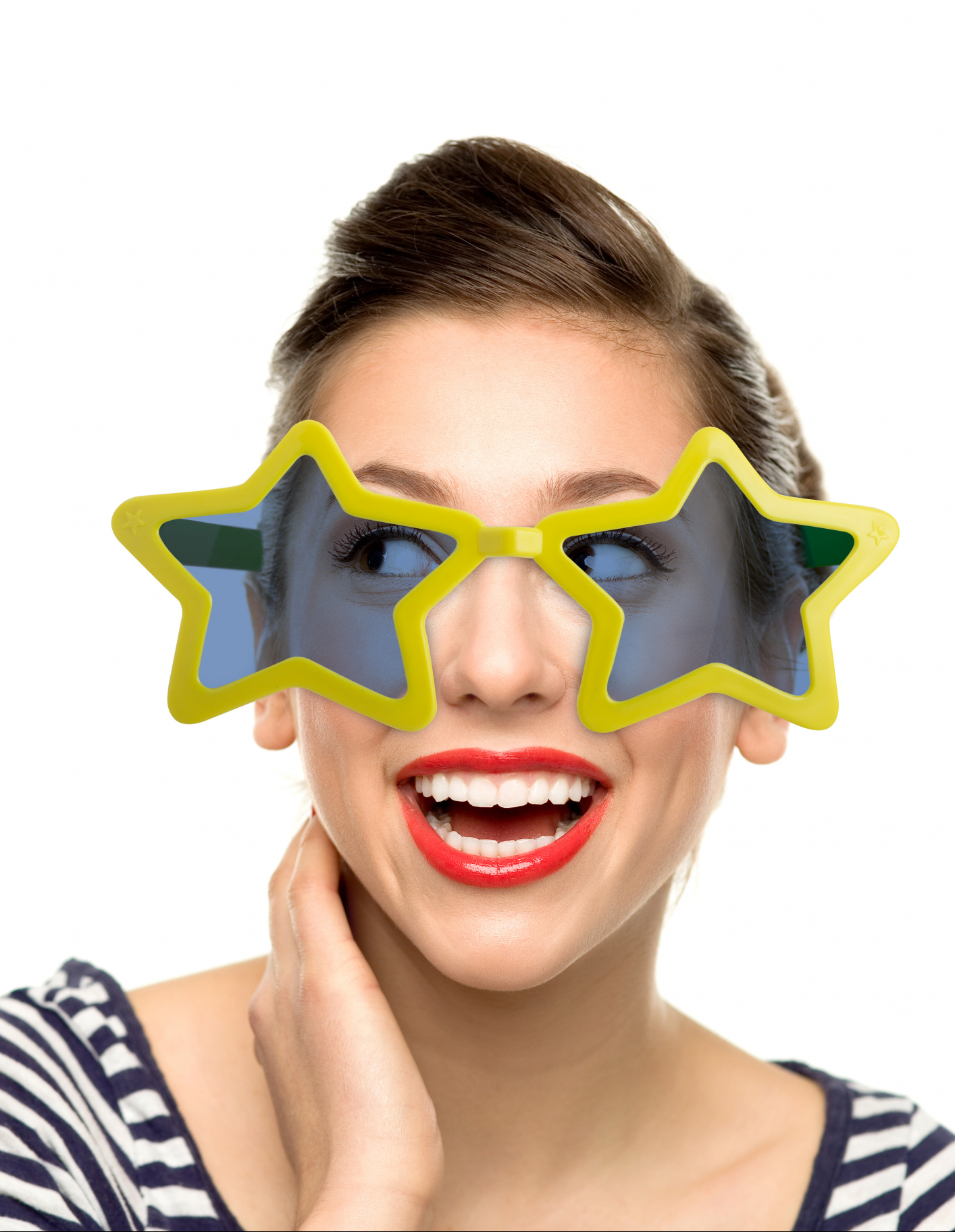 Sarı Renk Mega Boy Megastar Yıldız Şekilli Parti Gözlüğü