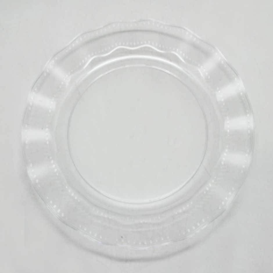 Şeffaf Lüks Plastik Mika Yuvarlak Tabak 26 cm 6 Adet