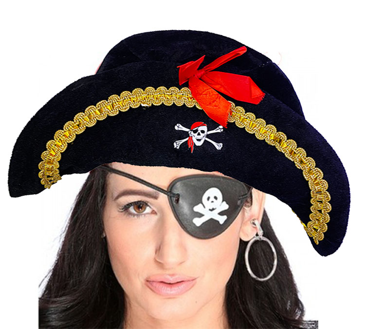 Şekil Verilebilir Unisex Korsan Şapkası ve Göz Bandı Seti 