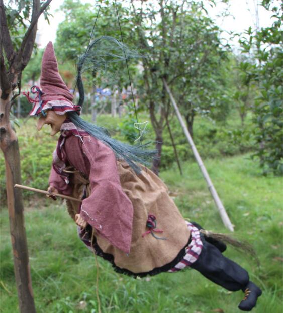 Sesli ve Sensörlü Mega Boy Dekoratif Şekil Verilebilir Cadı 45X105 cm