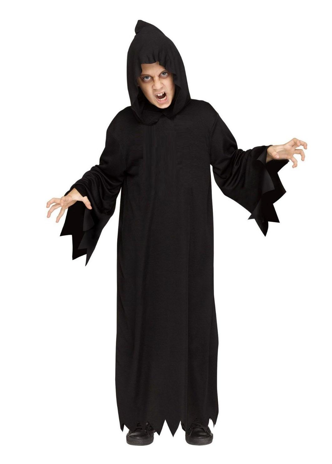 Siyah Kapişonlu Çocuk Cellat Kostümü 9-10 Yaş