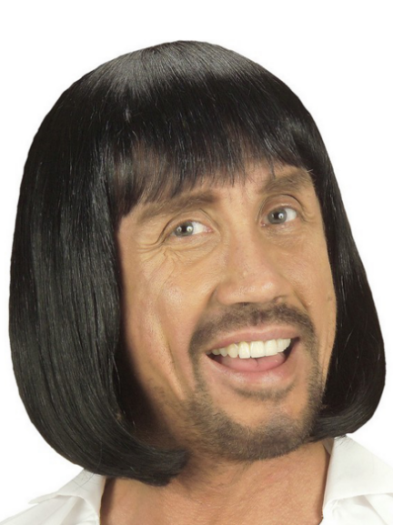 Siyah Renk Erkekler İçin Kısa Ortaçağ Peruğu 