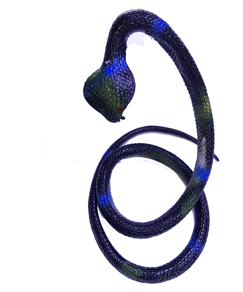 Siyah Renk Gerçekçi Kobra Model Silikon Yumuşak Yılan 80 cm 