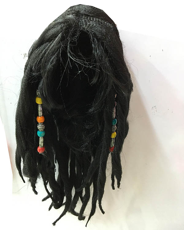 Siyah Renk Joe Dreadlocks Astarlı Kabarık Rasta Peruk  1 Adet