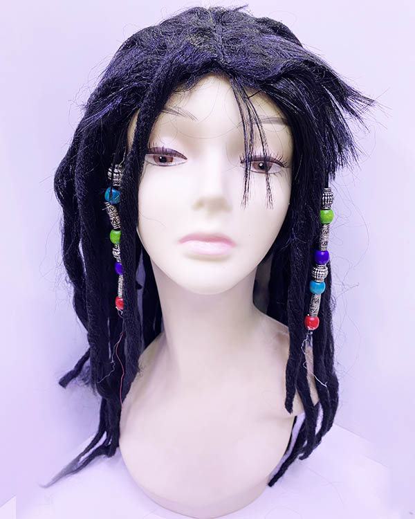 Siyah Renk Joe Dreadlocks Astarlı Kabarık Rasta Peruk  1 Adet