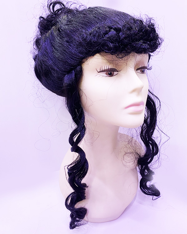 Siyah Renk Lüks Astarlı Topuz Bayan Peruğu Yetişkin Boy