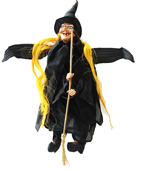 Siyah Renk Sesli Sensörlü Hareketli Kanat Çırpan Cadı 50x65 cm