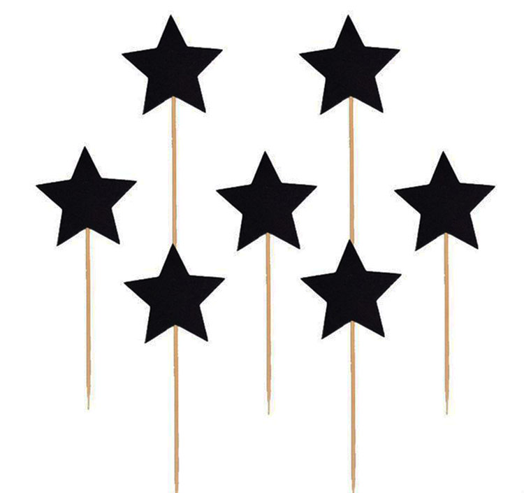 Siyah Renk Yıldız Şekilli Parti Kürdan Süs 15 Adet