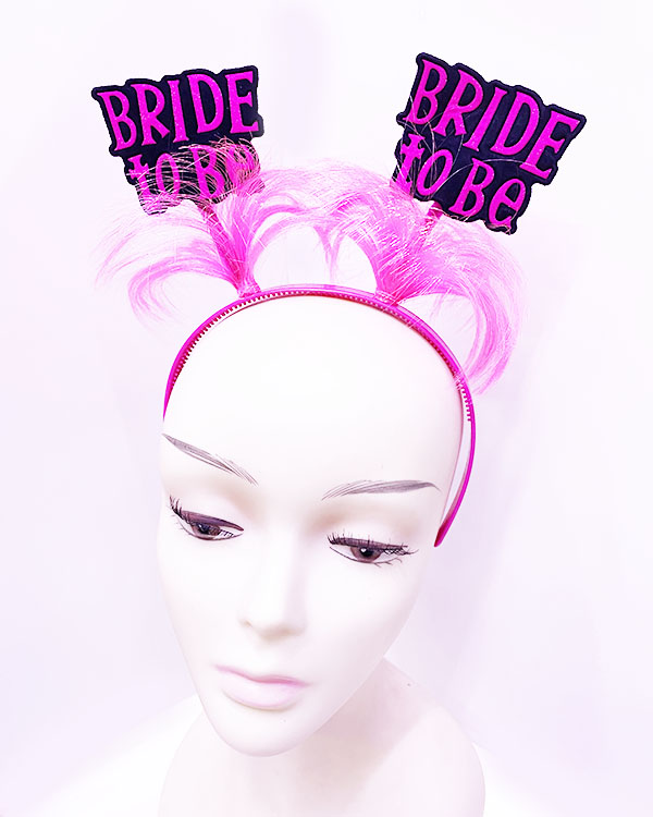 Siyah Üzeri Pembe Renk Bride To Be Yazılı Bekarlığa Veda Parti Tacı