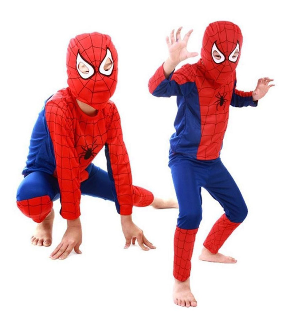 Spiderman Kostümü Çocuk - Maskeli Örümcek Adam Kostümü