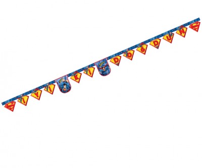 Superman Temalı Rengarenk İyiki Doğdun Yazılı Flama Bayrak Süsleme 2 Metre