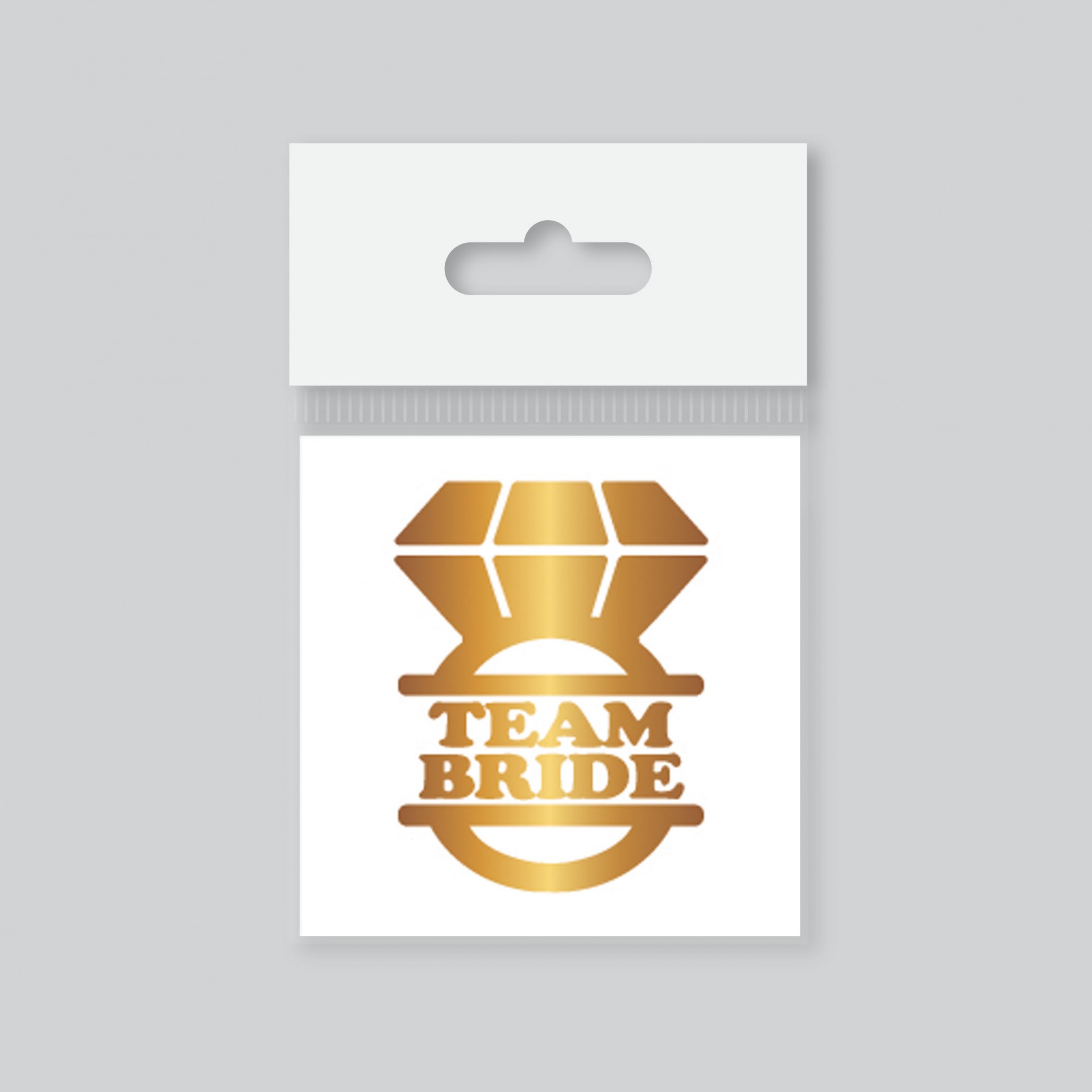 Tekli Team Bride AlyansTattoo Model 1 - Altın Yaldız - 5,5 cm x 5,5 cm - Geçici Dövme