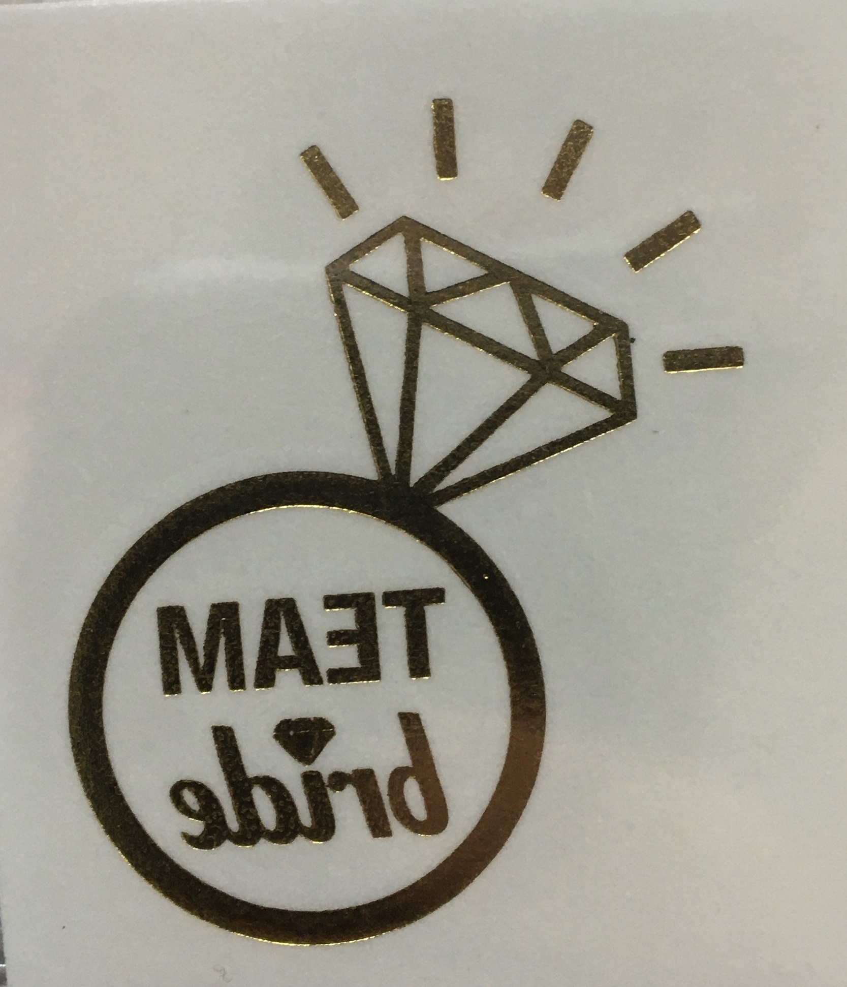 Tekli Bride Tattoo Model 8 - Altın Yaldız - 5,5 cm x 5,5 cm - Geçici Dövme