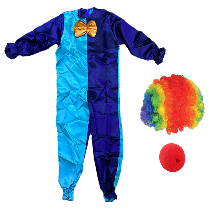 Çocuk Palyaço Kostümü Peruğu ve Burnu 15-16 Yaş Model 1