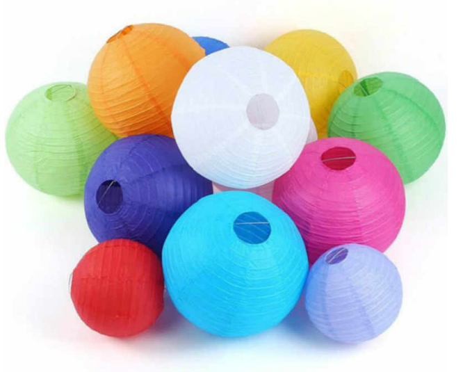 Turuncu Renk Kağıt Süs Japon Fener Dekorasyon Asma Süs 25 Cm