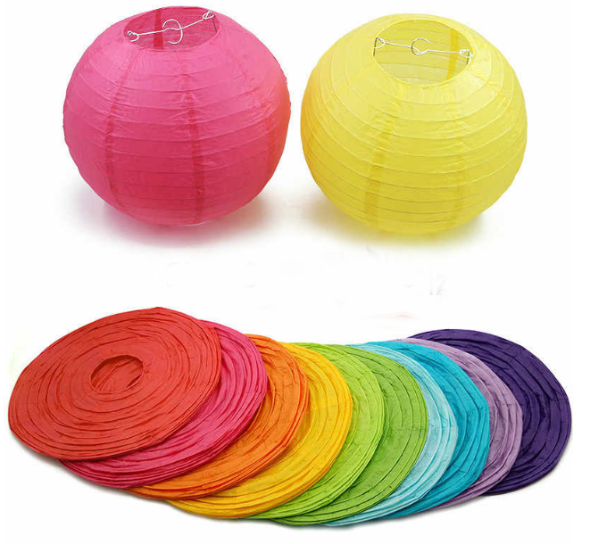 Turuncu Renk Kağıt Süs Japon Fener Dekorasyon Asma Süs 25 Cm