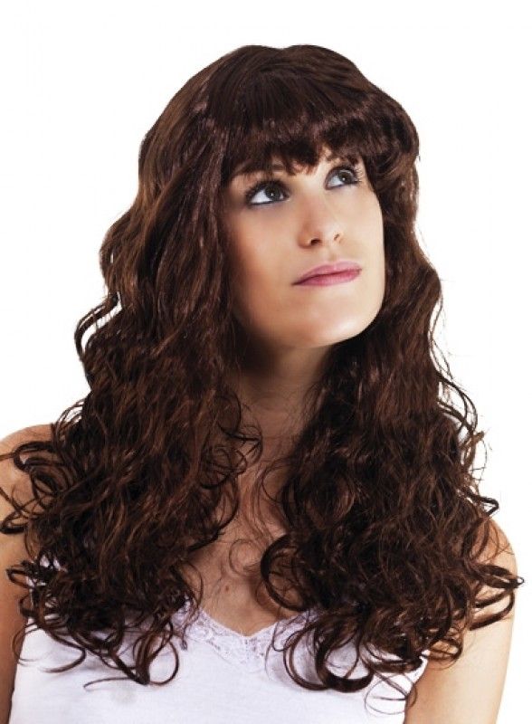 Uzun Boy Dolgulu Kıvırcık Model Kahverengi Peruk 75 cm 