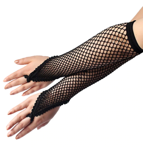 Uzun File Örgü Eldiven Siyah Renk 304