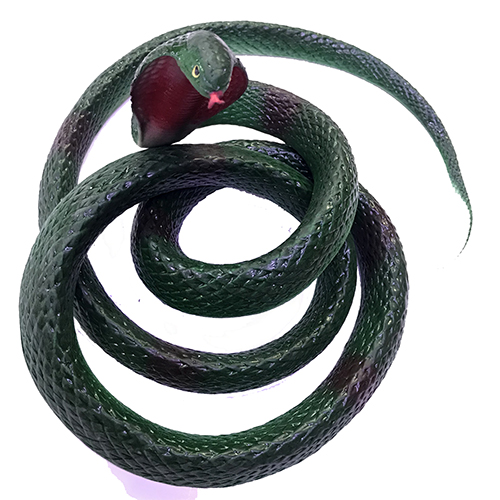 Yeşil Renk Gerçekçi Mega Boy Kobra Model Silikon Yumuşak Yılan 135 cm 