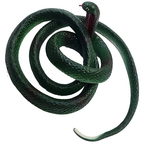 Yeşil Renk Gerçekçi Mega Boy Kobra Model Silikon Yumuşak Yılan 135 cm 