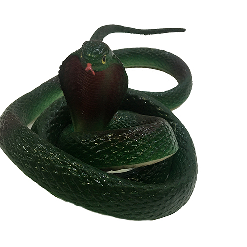 Yeşil Renk Gerçekçi Mega Boy Kobra Model Silikon Yumuşak Yılan 135 cm 