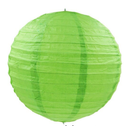 Yeşil Renk Kağıt Süs Japon Fener Dekorasyon Asma Süs 25 Cm