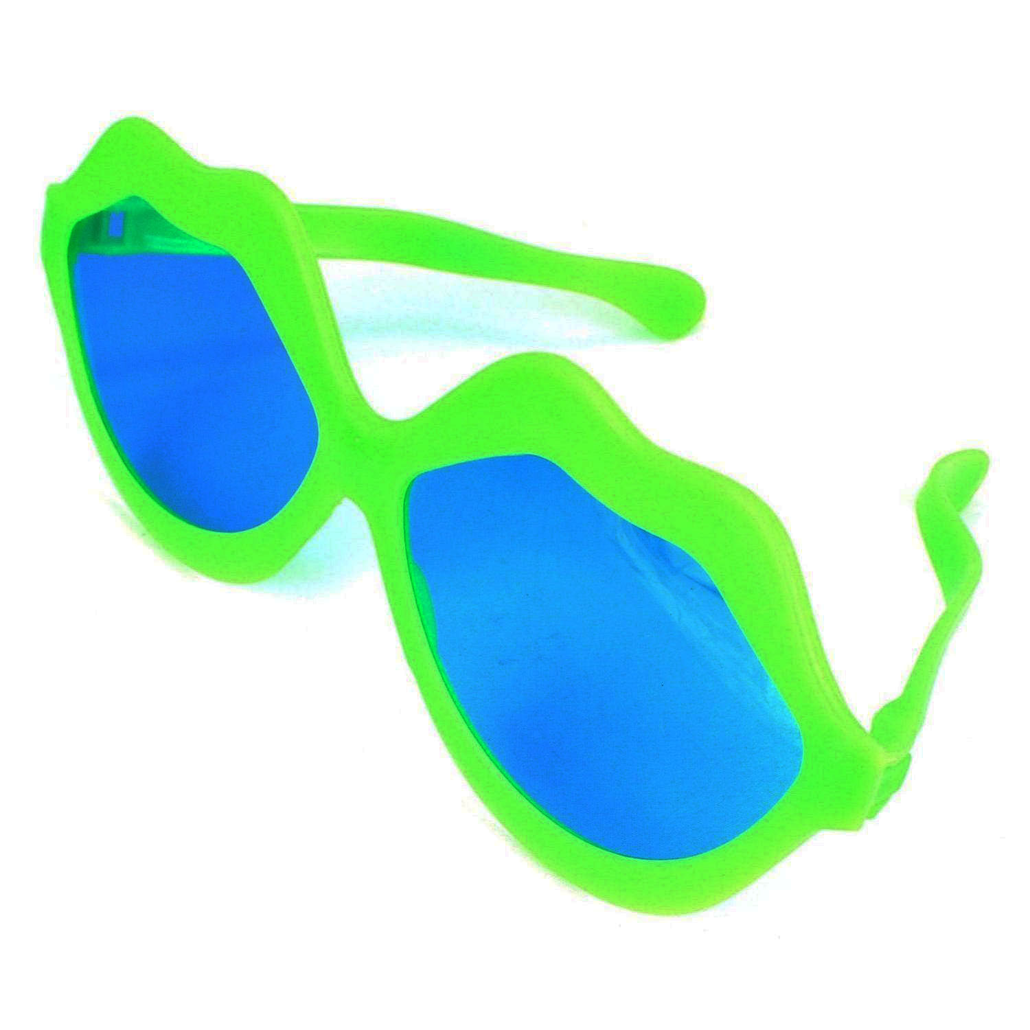 Yeşil Renk Mega Boy Jumbo Dudak Şekilli Parti Gözlüğü