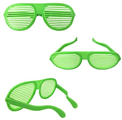 Yeşil Renk Mega Boy Jumbo Panjur Şekilli Parti Gözlüğü