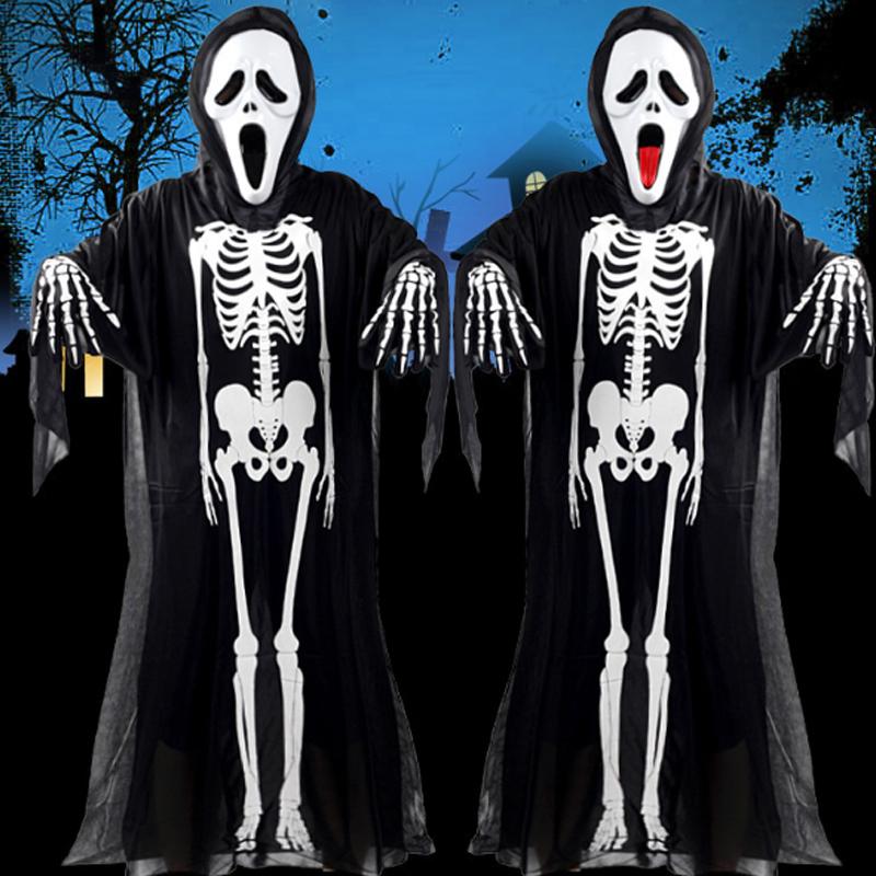 Yetişkin Boy İskelet Tulum İskelet Kostüm 120 cm