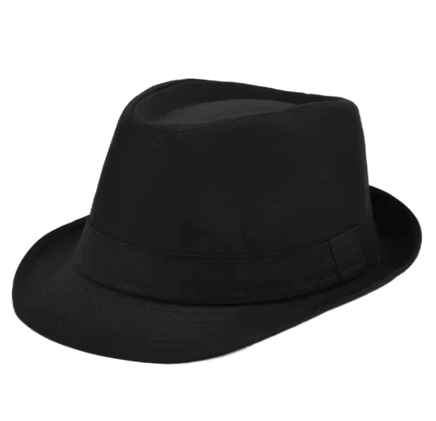 Yetişkin Boy Siyah Renk Şeritli Michael Jackson Fötr Şapka 