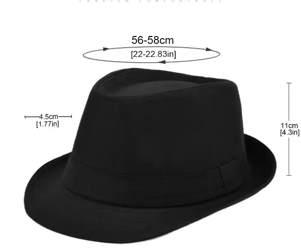 Yetişkin Boy Siyah Renk Şeritli Michael Jackson Fötr Şapka 