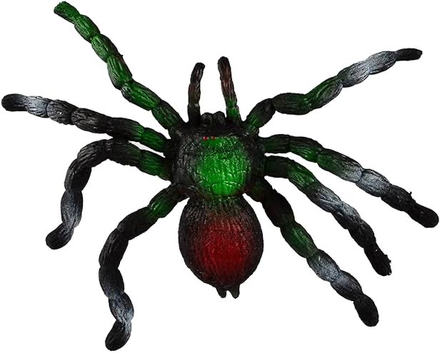 Yumuşak Plastik Malzemeden İmal Karışık Renk Tarantula Örümcek 6 Adet 13x13 cm