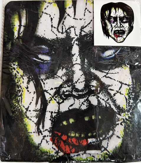 Yüze Yapışan Kafaya Tam Geçmeli Streç Siyah Saçlı Korkunç Maske Bez Maske Model 6-2