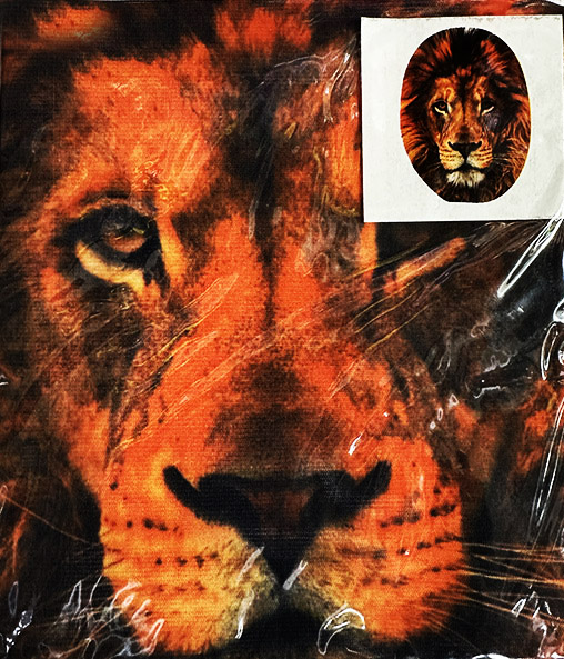 Yüze Yapışan Kafaya Tam Geçmeli Streç Aslan Maske Bez Maske Model 13