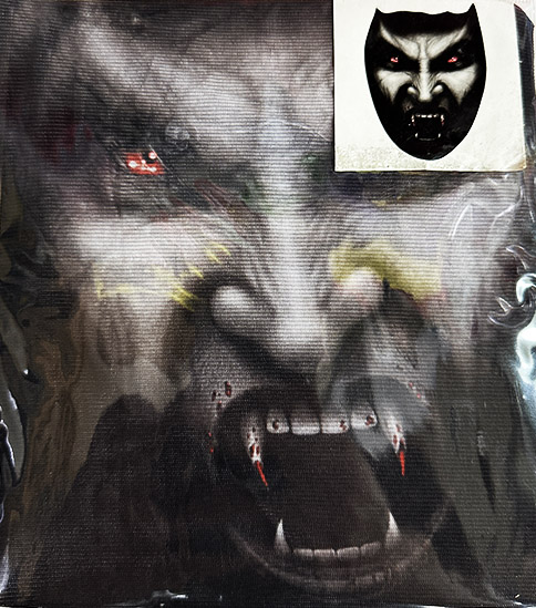 Yüze Yapışan Kafaya Tam Geçmeli Streç Kanlı Dişli Dracula Maske Bez Maske Model 11-2