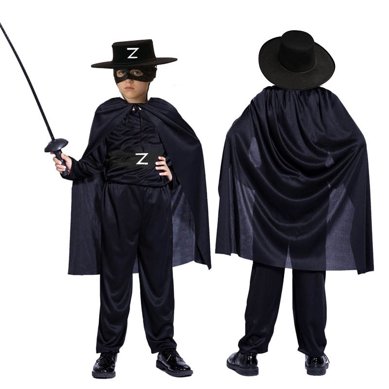 Zorro Kara Şövalye Kostümü - Zorro Kostümü Çocuk Boy