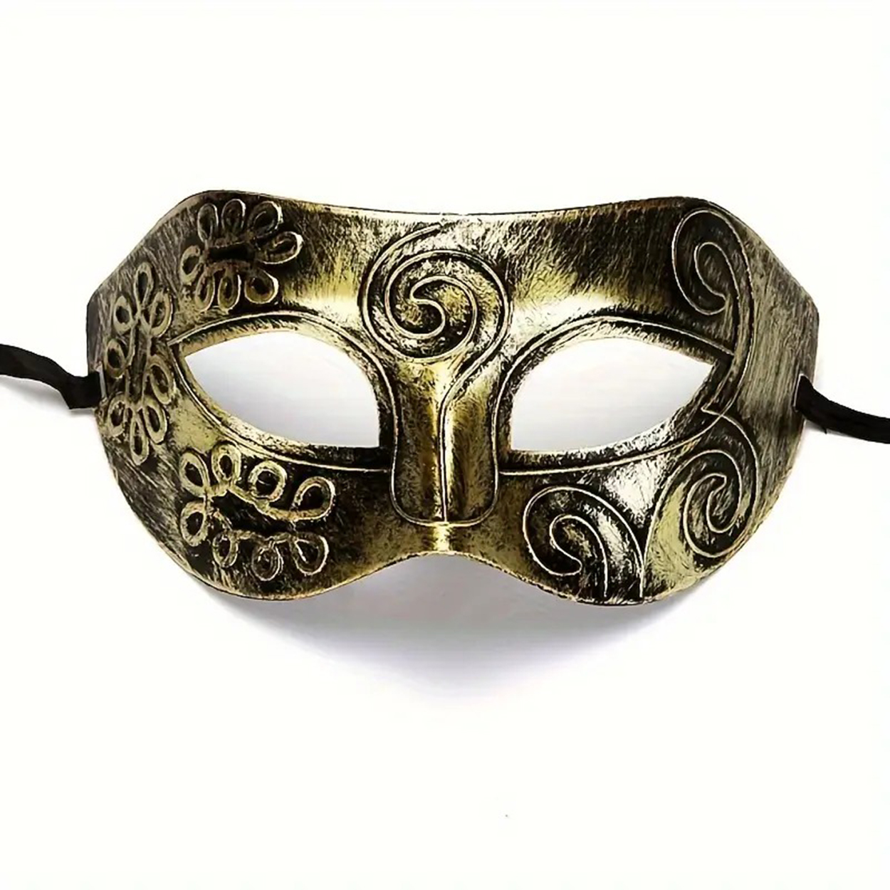 Altın Eskitme Yüz Maskesi - Antik Tarz Balo Maskesi 